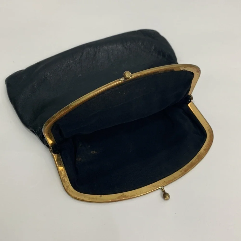 Vintage Black Kiss-Lock Clutch Wallet